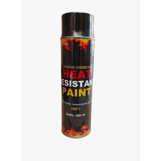 600C Spray 500Ml Black Glossy - Heat Resistant Paint - High Temperature - Hi-Temp - Cat Tahan Panas 