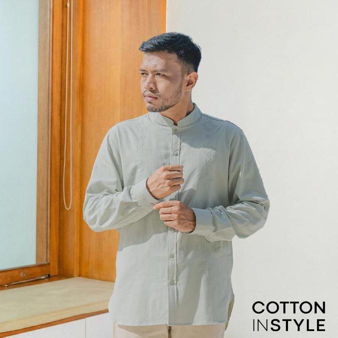 COTTON INSTYLE  - Kamila Sarimbit Family Set Kemeja Tunik Wanita Kemeja Koko Pria Lengan Panjang | S