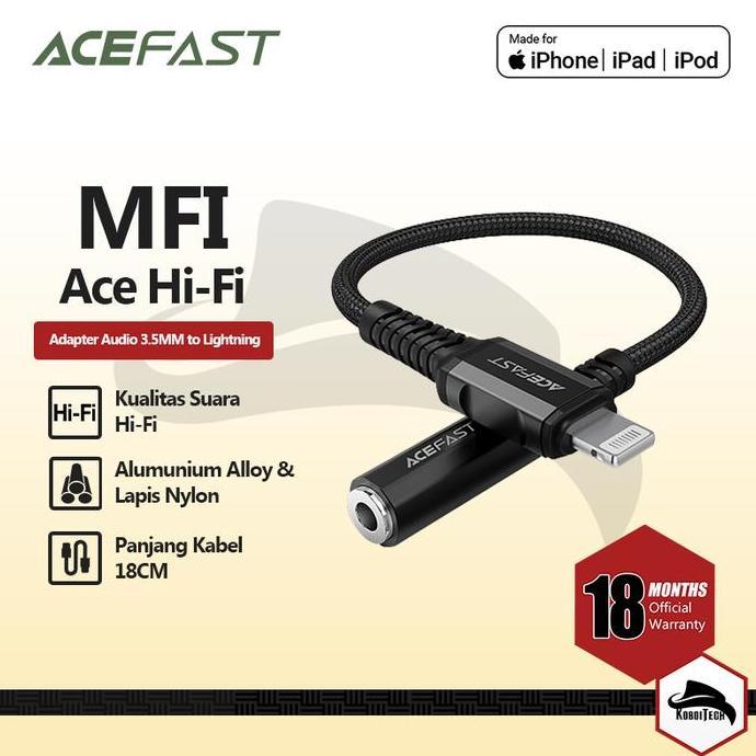 ACEFAST C1-05 LIGHTNING AUDIO ADAPTER CONNECTOR MFI EARPHONE IPHONE