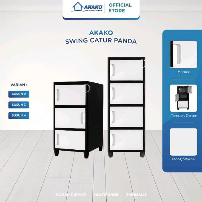 AKAKO - LEMARI PAKAIAN PLASTIK 1 PINTU AKAKO SWING  "CATUR" / KODE = CATUR
