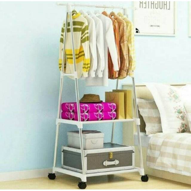 Stand Hanger Triangle Buku / Rak Pakaian / Rak Baju / Jemuran Berdiri Gantungan Berdiri Murah