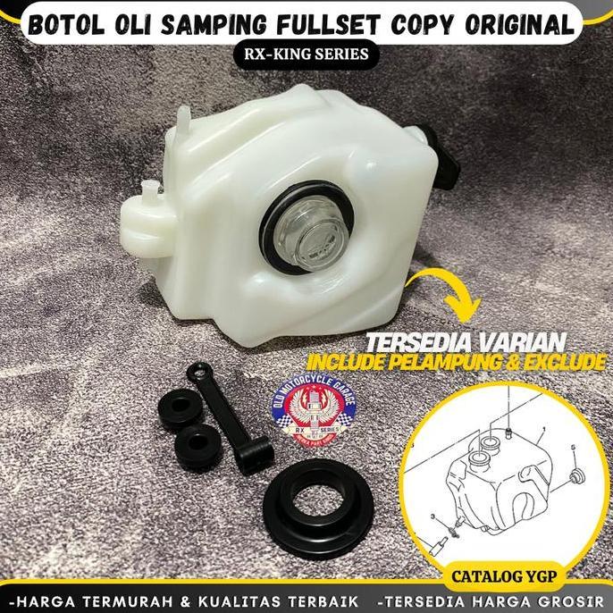 BOTOL TABUNG OIL OLI SAMPING OLSAM FULL SET MOTOR YAMAHA RX KING COBRA 1982-1998 RXK FULL LOKAL SUPE