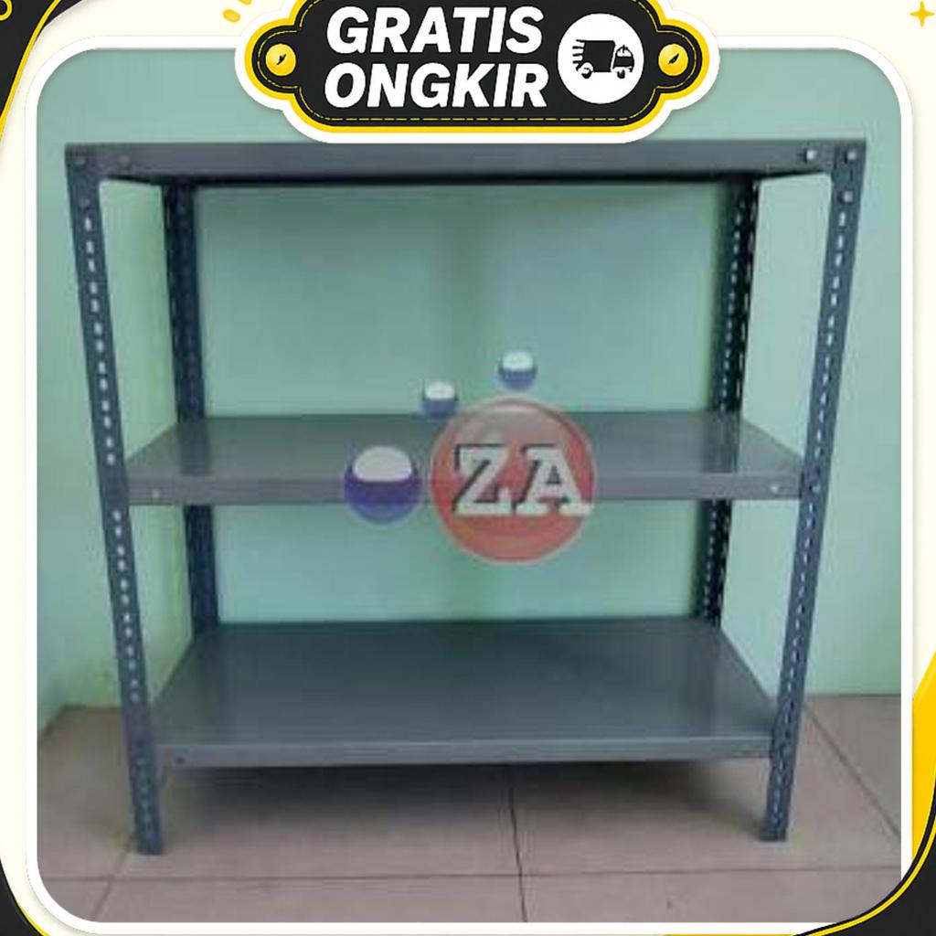 Rak Besi Siku 3 Ambalan Susun Plat Minimalis Serbaguna 100 X 40 X 150