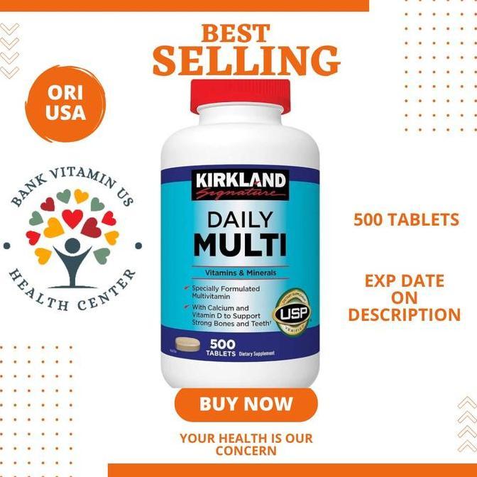 Kirkland  Daily Multi 500Tabs Ori Usa Terbaru 