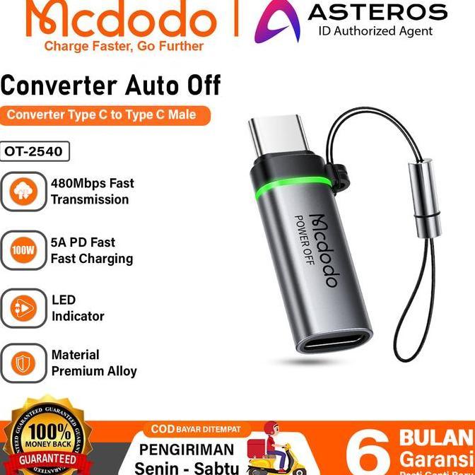 MCDODO Adapter Converter Type C to Type C Auto Off Charging & Data Transfer