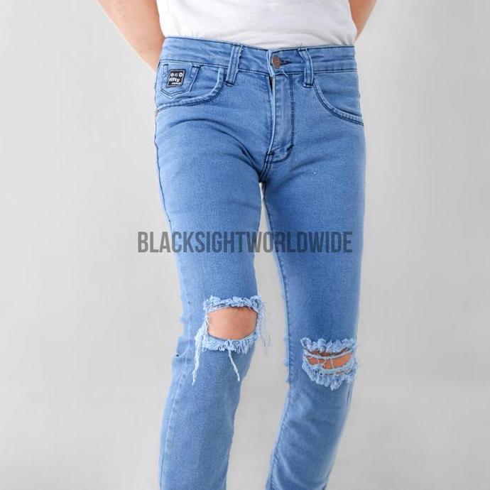 Anata- Fifteen Denim - Celana Jeans Sobek Lutut Robek Ripped Bioblit Destroy Slim Fit