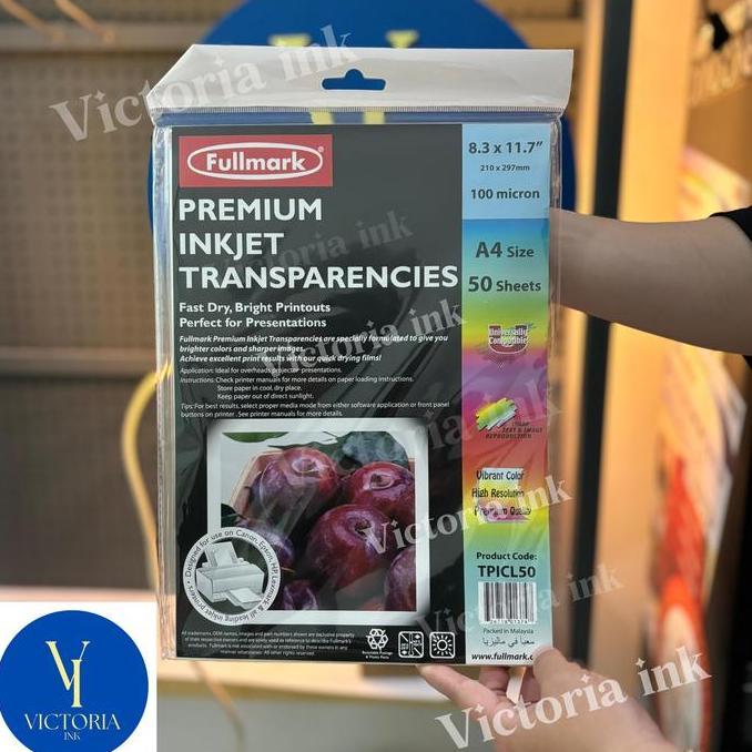 Rafariki - FULLMARK PREMIUM INKJET TRANSPARENCIES PAPER A4 MIKA KERTAS FILM ORIGINAL - TPICL50 - HAR