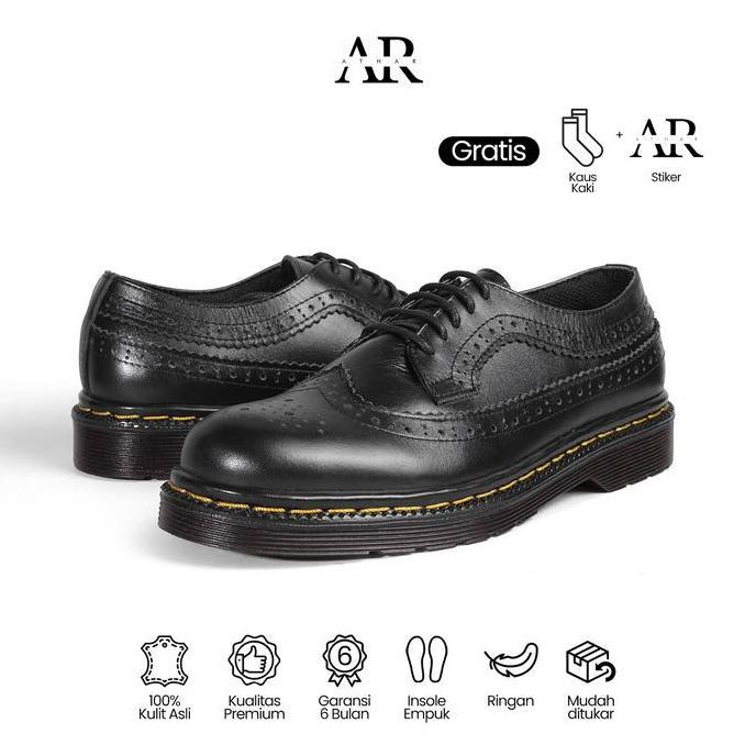 Kingg- Athar Savannah Sepatu Wingtip Pria Docmart Kulit