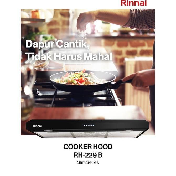 RINNAI RH-229 B / RH-229B / RH-229 SS Cooker Hood Hitam / Stainless (Penghisap Asap Dapur) [terbaik]