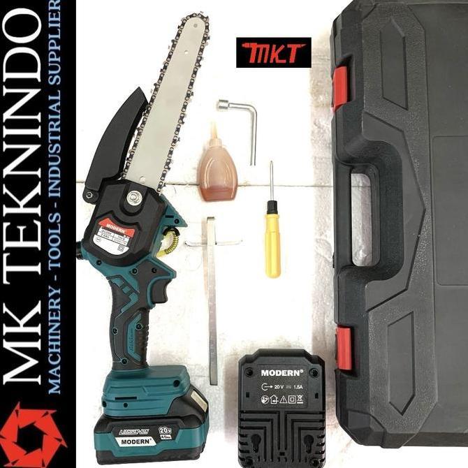 Promo Modern M58 Cordless Chainsaw Mesin Gergaji Kayu Pohon Baterai Terbaru !!!