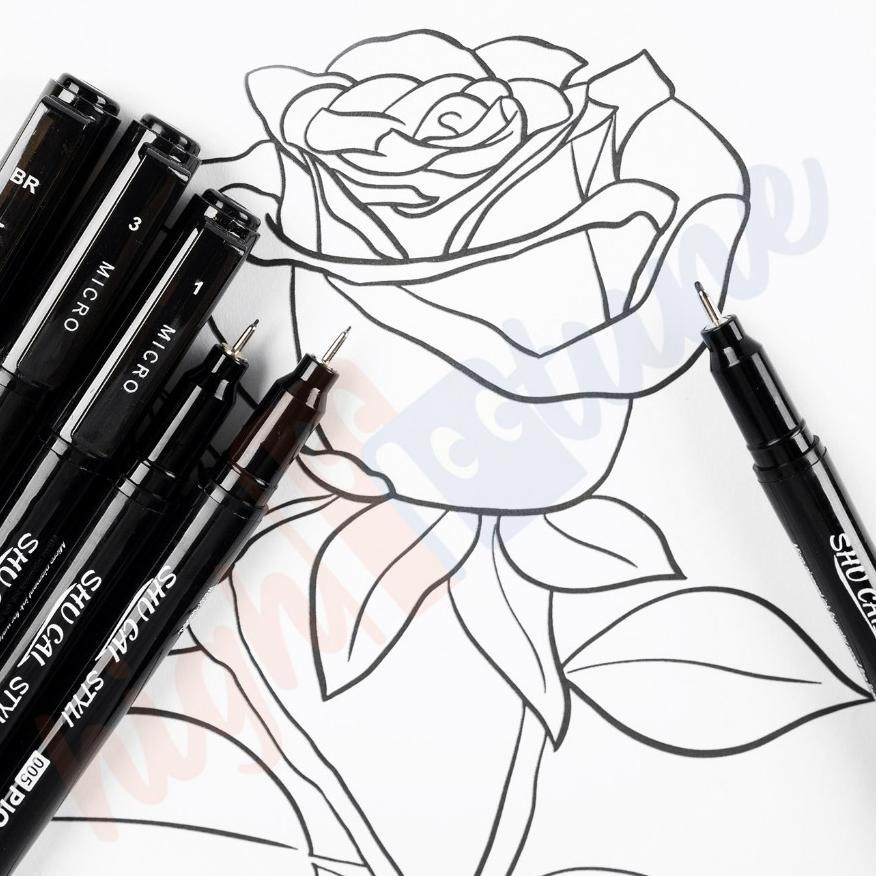 Hightune Drawing Pen Set Spidol Drawing Pen 0.05-0.8