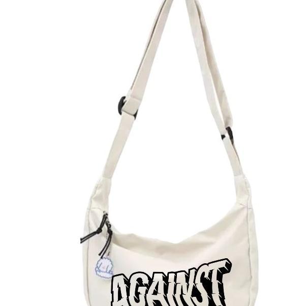 Tas Selempang Pria Kanvas Bergambar Ukuran Sedang Muat Banyak Barang Tas