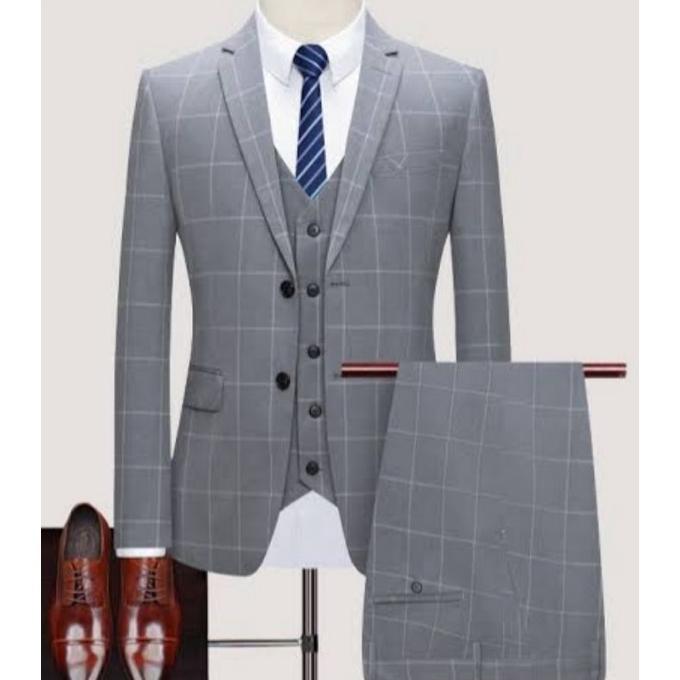 Free Ongkir Setelan Jas Tartan/Setelan Jas Klimis Pria/ Jas Formal Pria Motif Kotak /Setelan Jas For