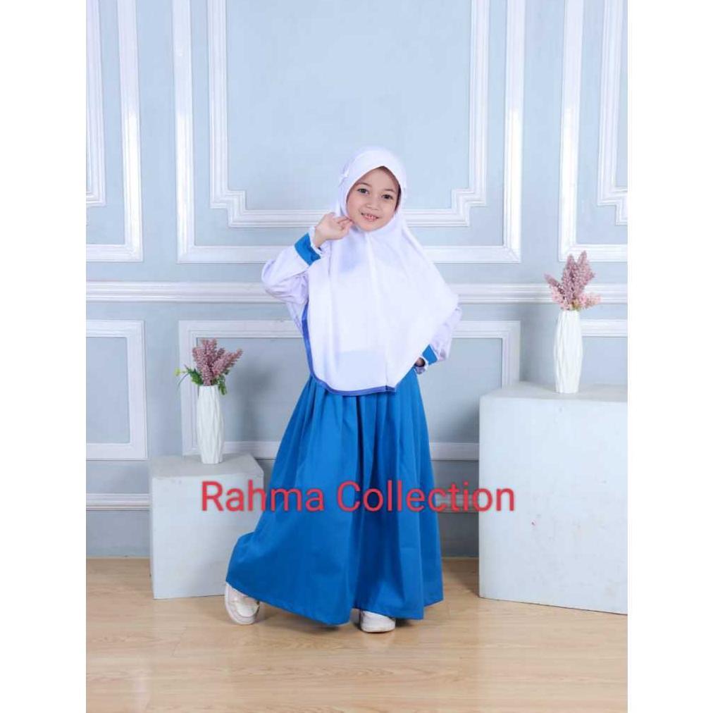 Free Ongkir Seragam Sekolah Biru Benhur Gamis Set Hijab