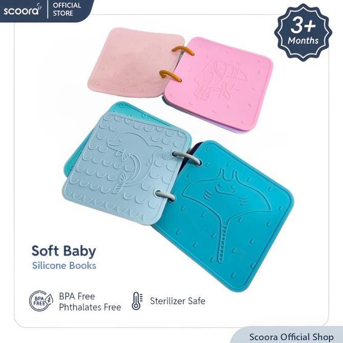 SCOORA Silicone Baby Bath Book Sensory Montessori / Mainan Buku Silikon Bertekstur