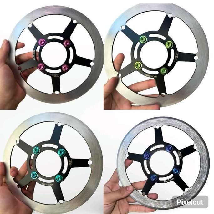 Piringan Disc Cakram Depan 220Mm Polos Buta Plus Baut Titanium 4 Pcs Jupiter Mx/Z Vega Old/New Fiz R