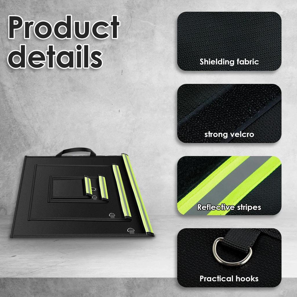 4Pcs Signal Blocker Faraday Bag Rfid Faraday Pouch With Reflective Strip Anti-Tracking Signal Blocke