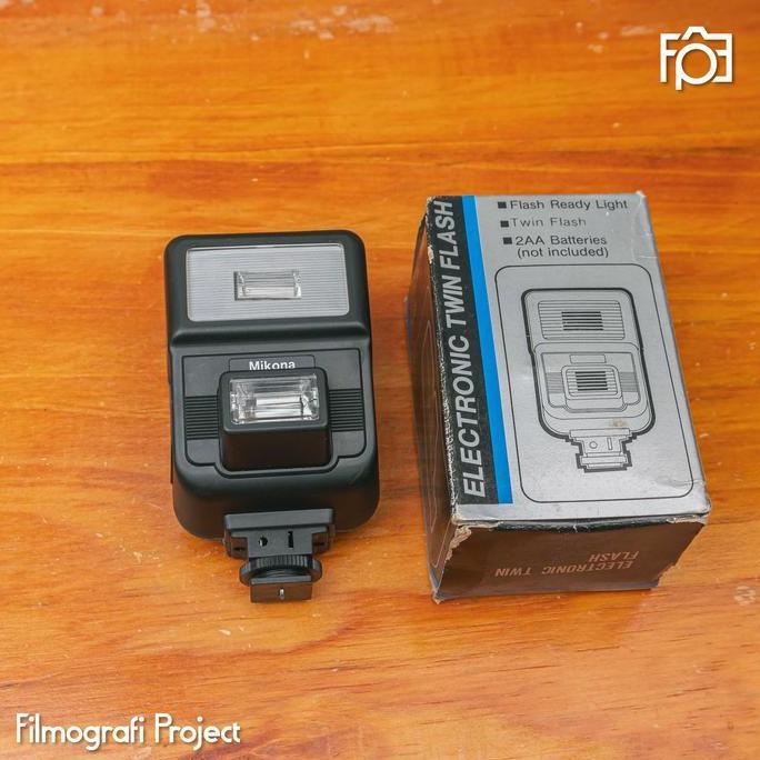 Flash Mikona Twin | New Old Stock - Cocok Untuk Fujica M1 Pentax Ricoh Olympus Dan Kamera Analog Lai