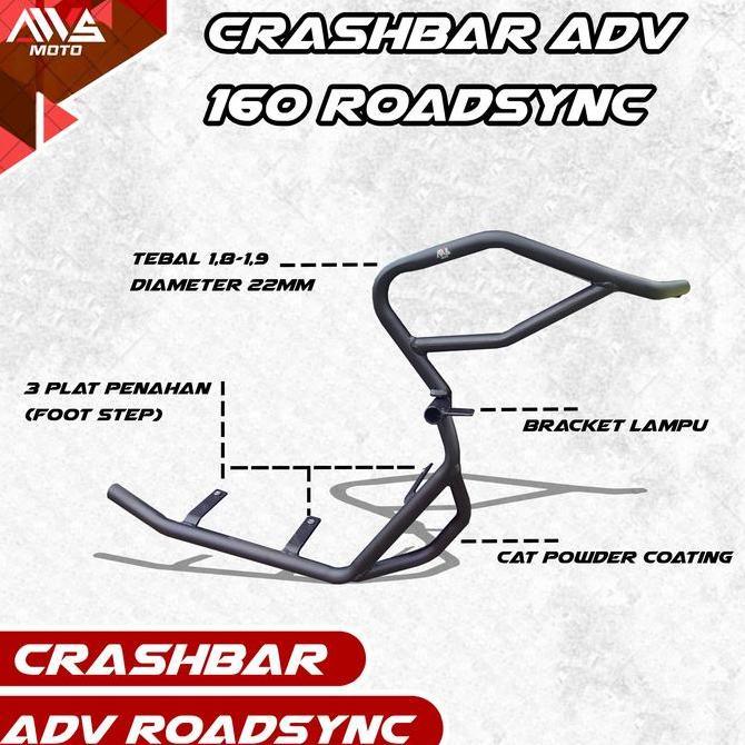 Crashbar adv 160 roadsync, tulbular adv 160 roadsync, crashbar adv 160 rodsync full body depan Origi