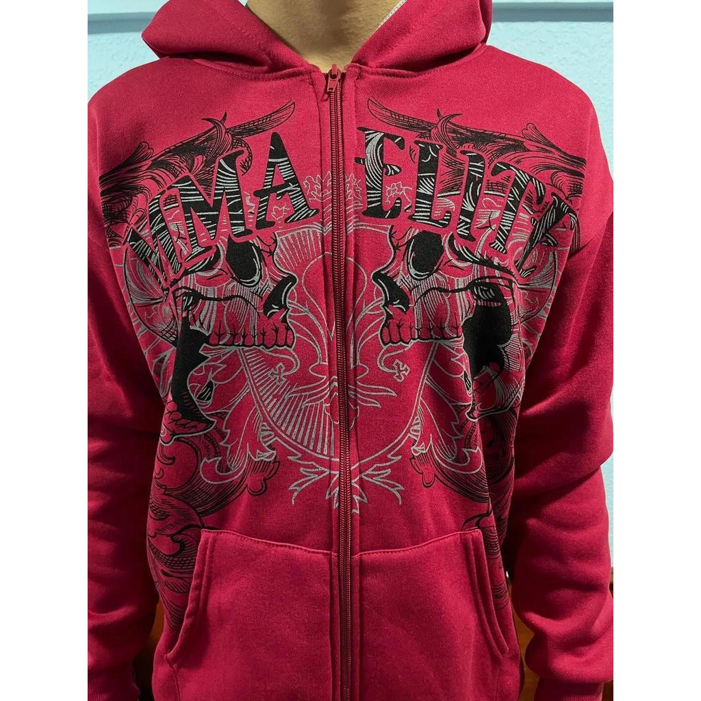 Y2K Street New Fashion Oversized Skull Print Sweater Hoodie Men Harajuku Vintage Hip Hop Popular Cas