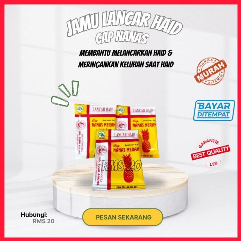 (Terbaru) BPOM JAMU LANCAR HAID CAP NANAS MERAH ASLI ORIGINAL JAMU NANAS MERAH LANCAR HAID OBAT PELA