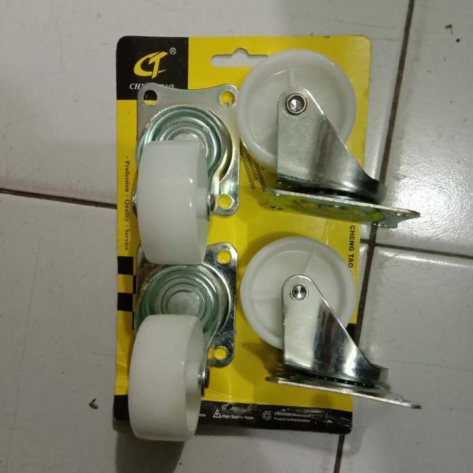 RODA ETALASE 1.5 INCH HIDUP ISI 4 / RODA CASTER NYLON RESTOCK
