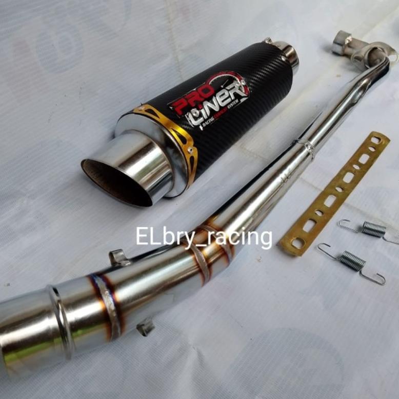 ESHALMALL KNALPOT RACING PROLINER KARBON UNTUK MOTOR SUPRA X, KAWASAKI BLITZ, KARISMA, KIRANA, SHOGU