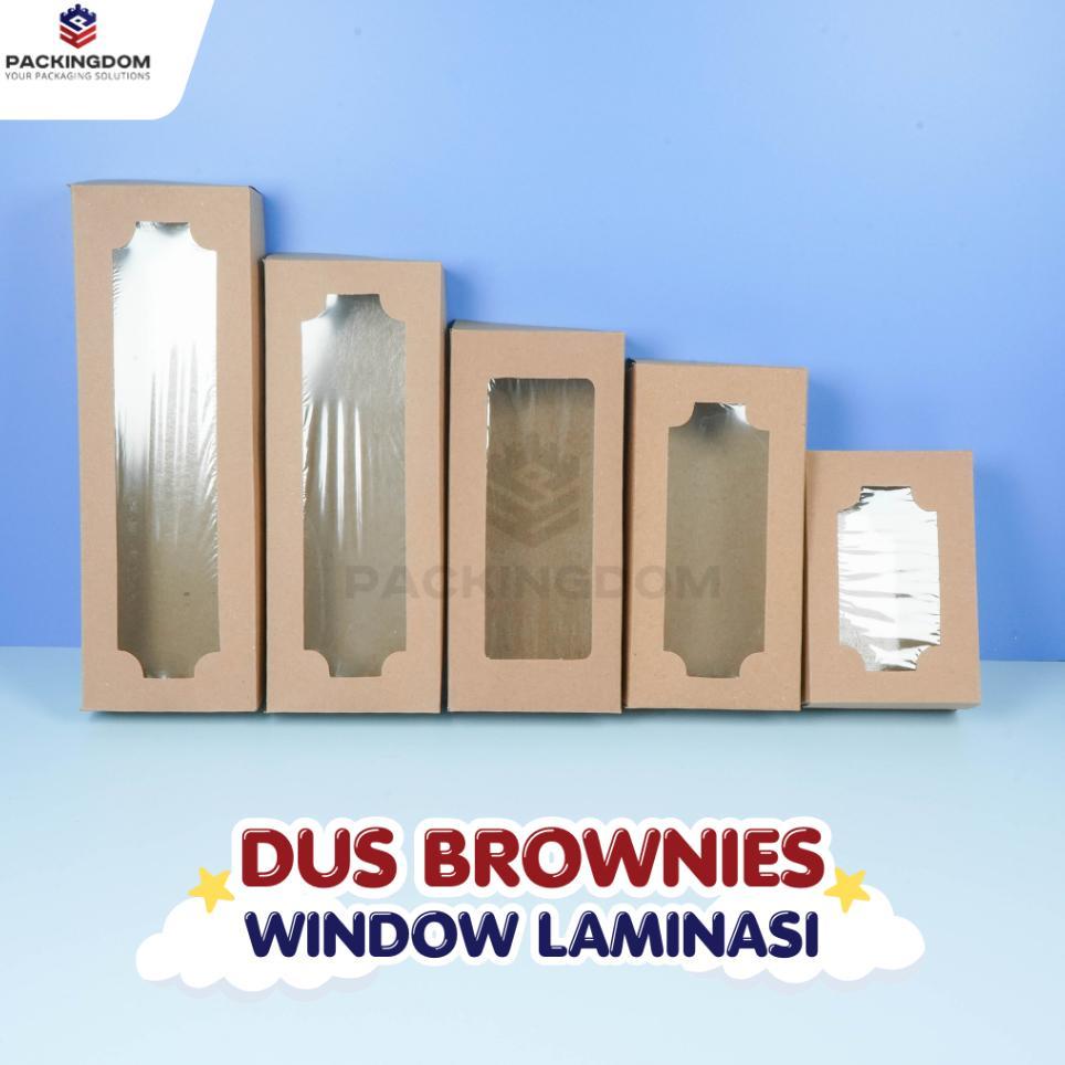( Grosir 100 Pcs ) Box Brownies Laminasi / Dus Brownies Kraft / Dus Kue / Kemasan Brownies / Dus Bro