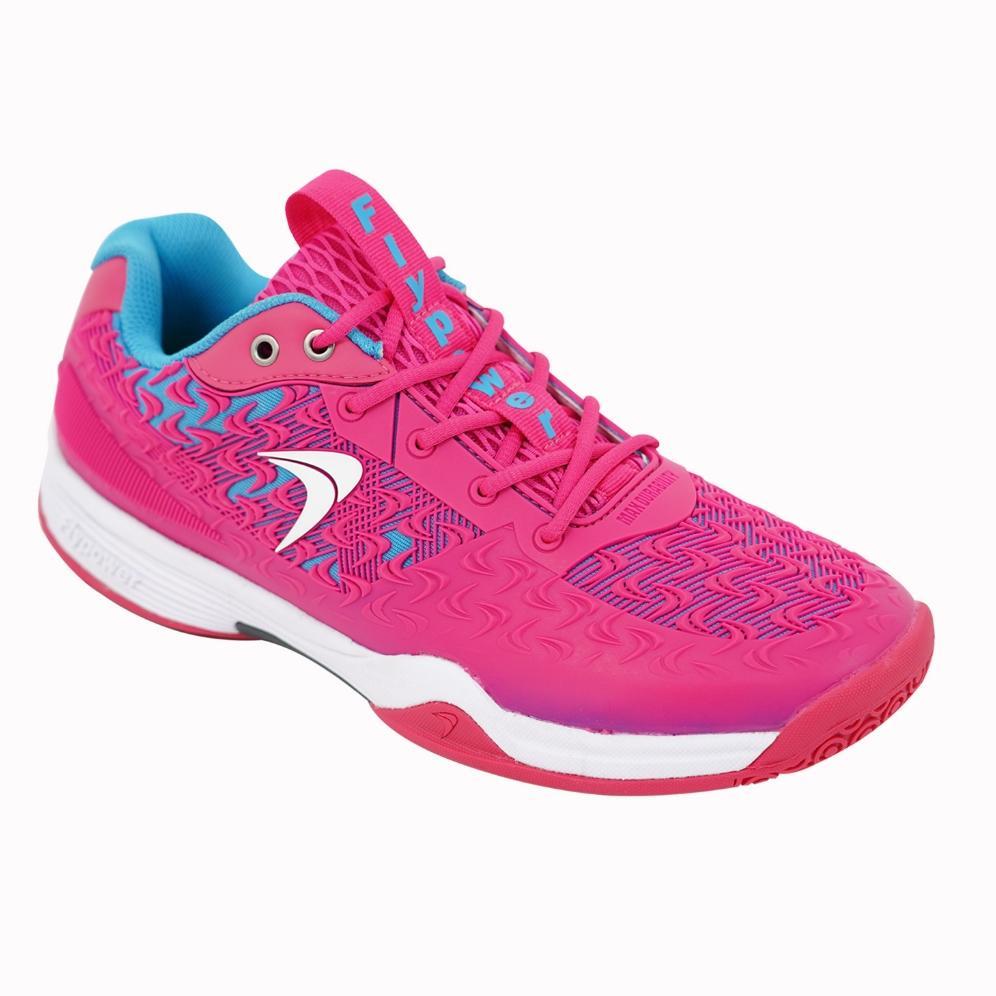 Hot Product Flypower New Dieng Sepatu Olahraga Badminton  Pria Dan Wanita Pink/Sky Blue/White