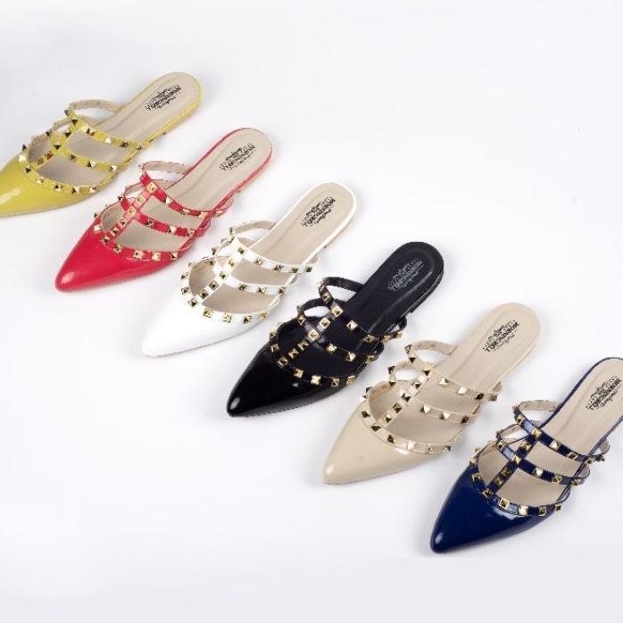 Sepatu Sandal Wanita Flat Shoes Valentino By Morningbell
