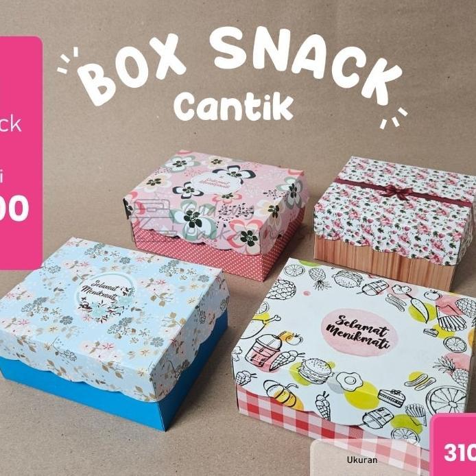 100 Pcs / 10X13 / R3K / Box Snack Cantik / Dus Kue Cantik / Box Kue / 310 Gr Bkc