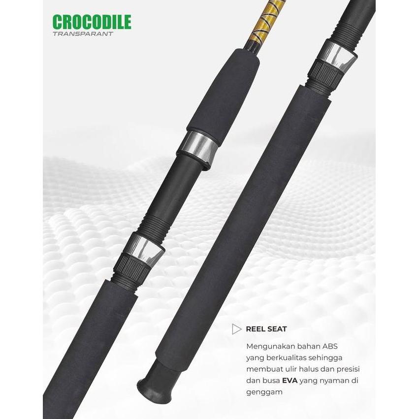 Joran Spinning Fiber Transparan CROCODILE (Sambung DRAT) 210cm