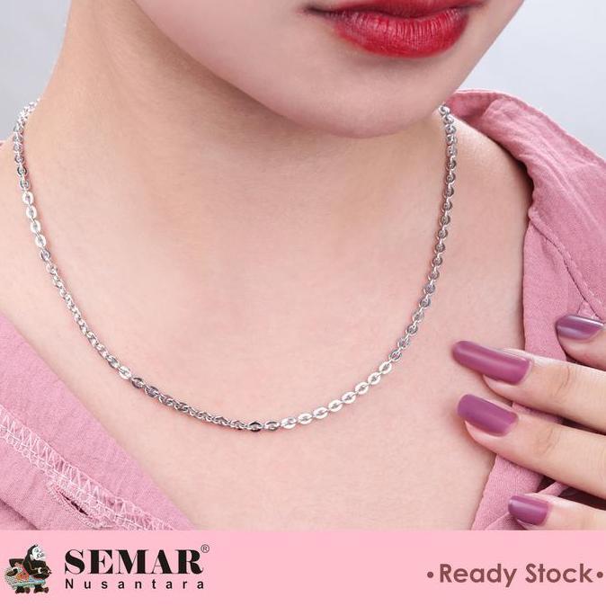 Gersangseller - Kalung Emas Rolona Rantai Polos White Gold 10K Semar Nusantara