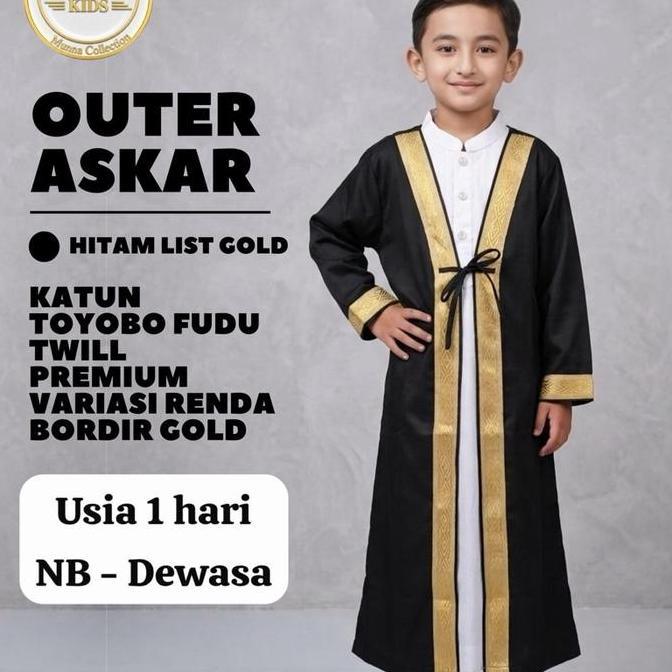 Mild.stander - Rompi Askar/Outer Askar /Jubah raja salman/Jubah Arab/Rompi Ala Raja Arab Jubah Gamis