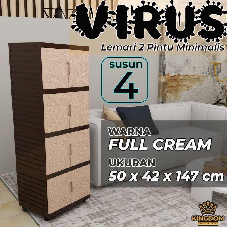 Lemari Plastik / Lemari 2 Pintu / Rak 2 Pintu / Lemari Susun / Lemari Serbaguna Plastik Minimalis