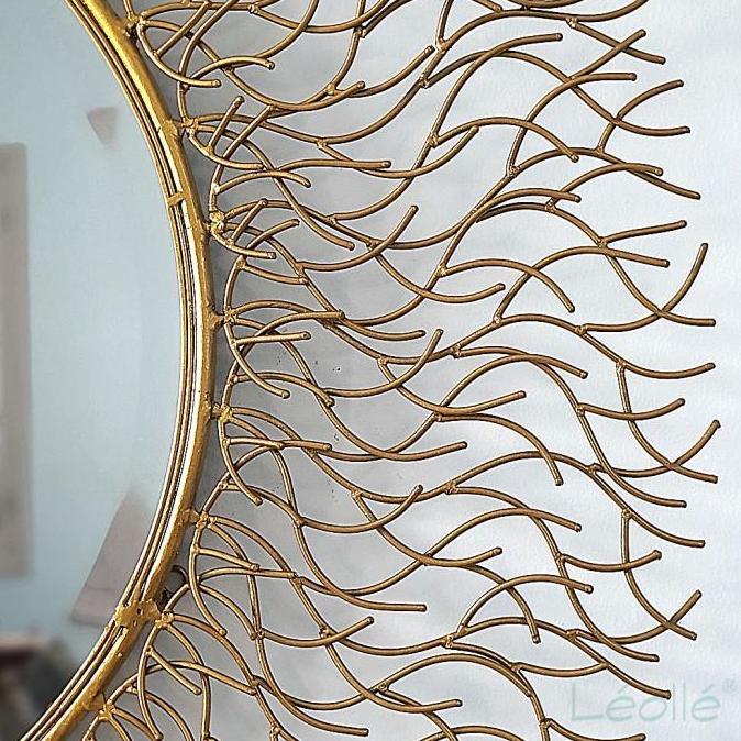 Hiasan Dinding Cermin Dinding Akar Besi Emas 95Cm - Wall Decoration Interior Minimalist Home Decor -