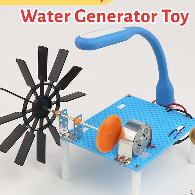 Kit Generator Turbin Air Mini 15Pcs Diy Edukasi Kincir Air Praktis Untuk Anak