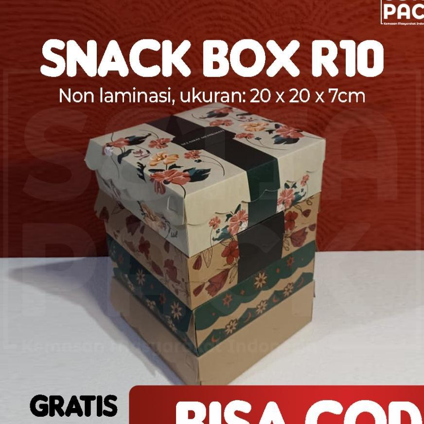 Dus Kotak Nasi Catering Coklat Kraft Motif 20 X 20 Snack Box R10