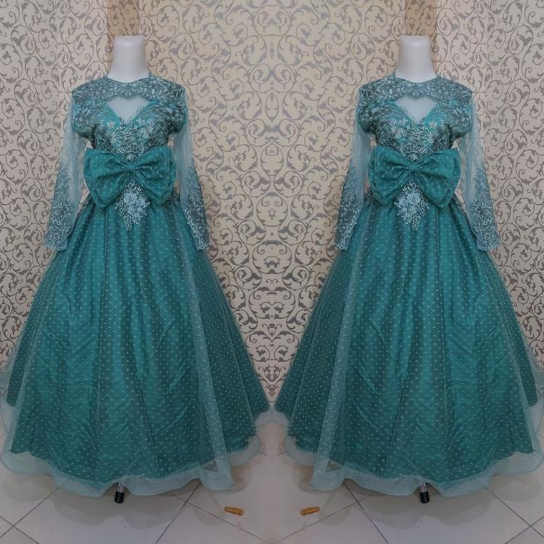 Best Seller Gaun Pengantin Murah Longdress Pesta Bahan Tile Dot