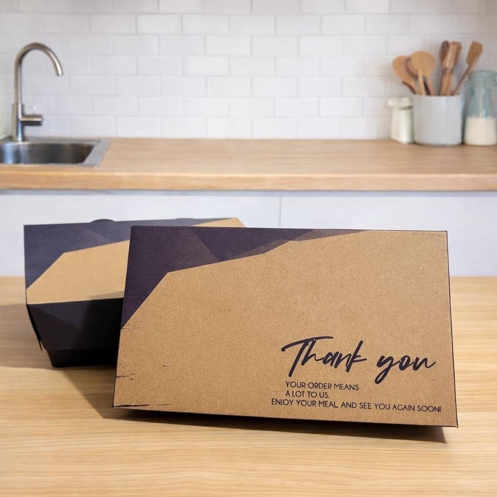TERBARU PAPER LUNCH BOX ( SIZE M ) LAMINASI KRAFT KOTAK DUS MAKAN AYAM NASI GORENG BAKAR GEPREK PENY