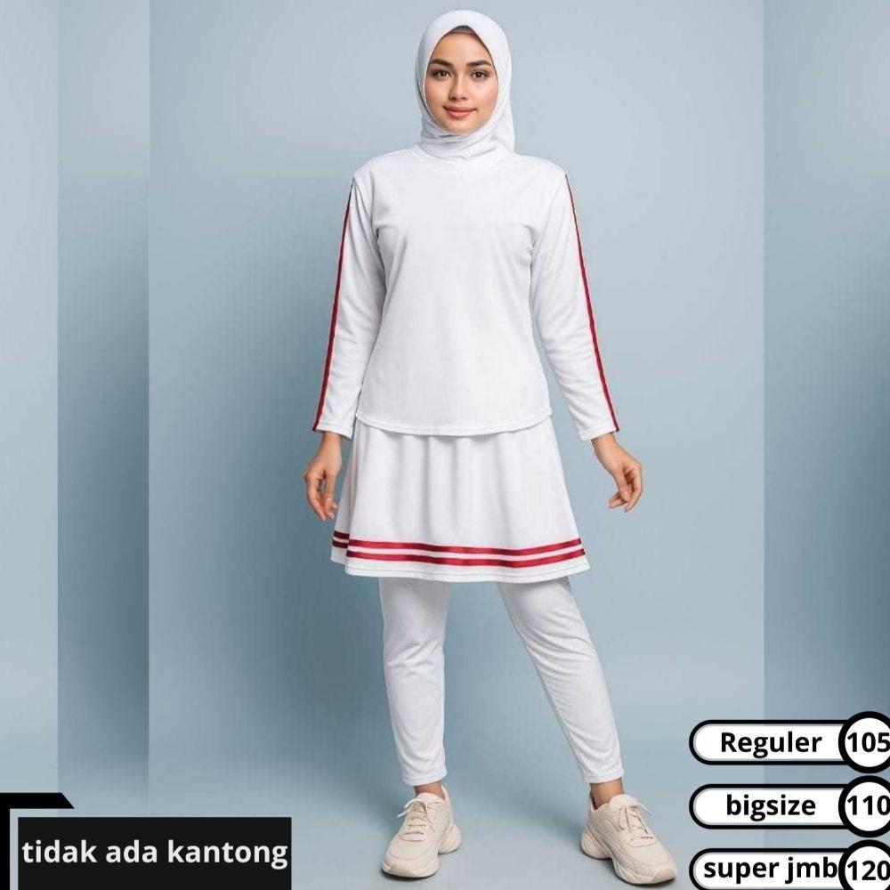 Grade Ori Set Zumba Olahraga Wanita Setelan Legging Rok Senam / Muslimah Sportwear Gym Yoga Tenis Se