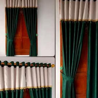 Gorden Pintu Jendela Rumbai Polos Emboss