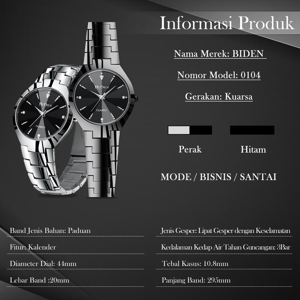 Premium Biden Jam Tangan Couple Anti Air Mode Santai Kuarsa Jam Tangan Pria Jam Tangan Wanita