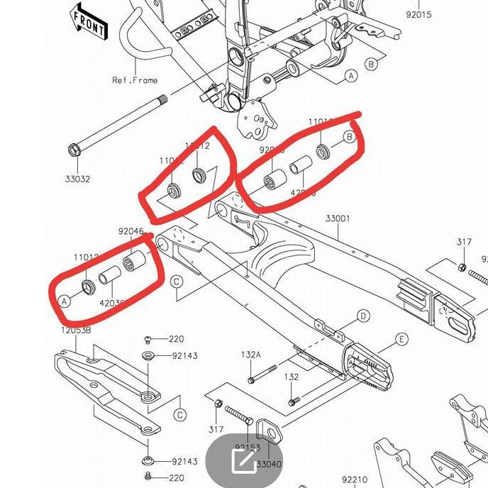 Bosh Arm Set Kawasaki Klx250 Klx 250 Original Kawasaki