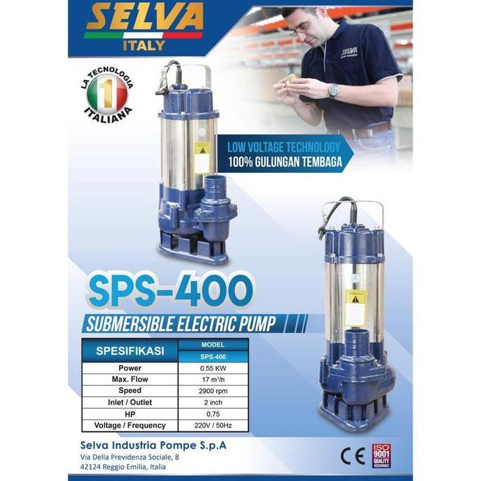 AKARA (SPS-400 SELVA) Pompa Air Celub Satelit Listrik 2" 0.75HP SPS400 SELVA / Submersible Electric 