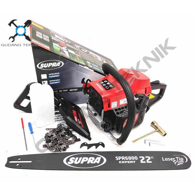 TERAR Mesin Gergaji Kayu 22" TG6800 TIGER SPR6800 SUPRA / Mesin Chainsaw Supra Tiger Chain Saw Laser