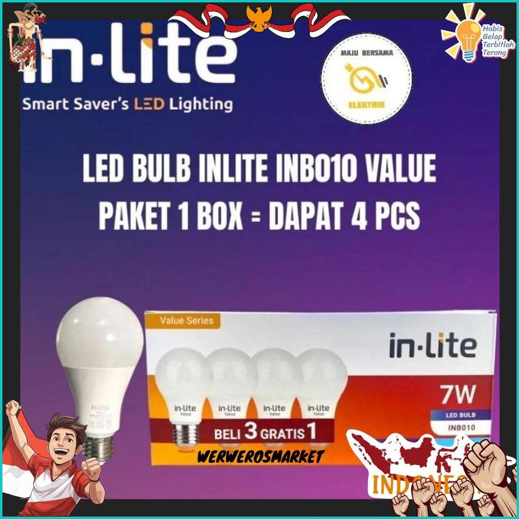 Lampu Led Inlite  3 Gratis 1 / Bohlam Inlite  Led 3 Free 1 / In Lite Paket Beli 3 + 1/ 5Watt / 7Watt