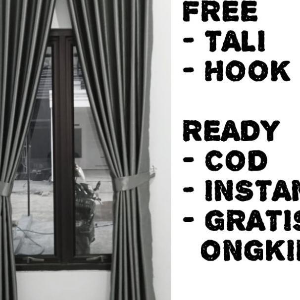 Gorden Blackout Polos Glosy Premium Gordeng Jendela Panjang Pendek Pintu Kamar Ruang Tamu