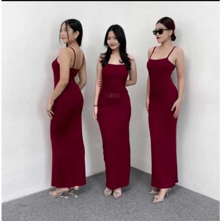 Gratis Ongkir Dress Maxi Bodycon / Dress Tank Top Bodycon Sexy Wanita / Dress Bodycon Panjang