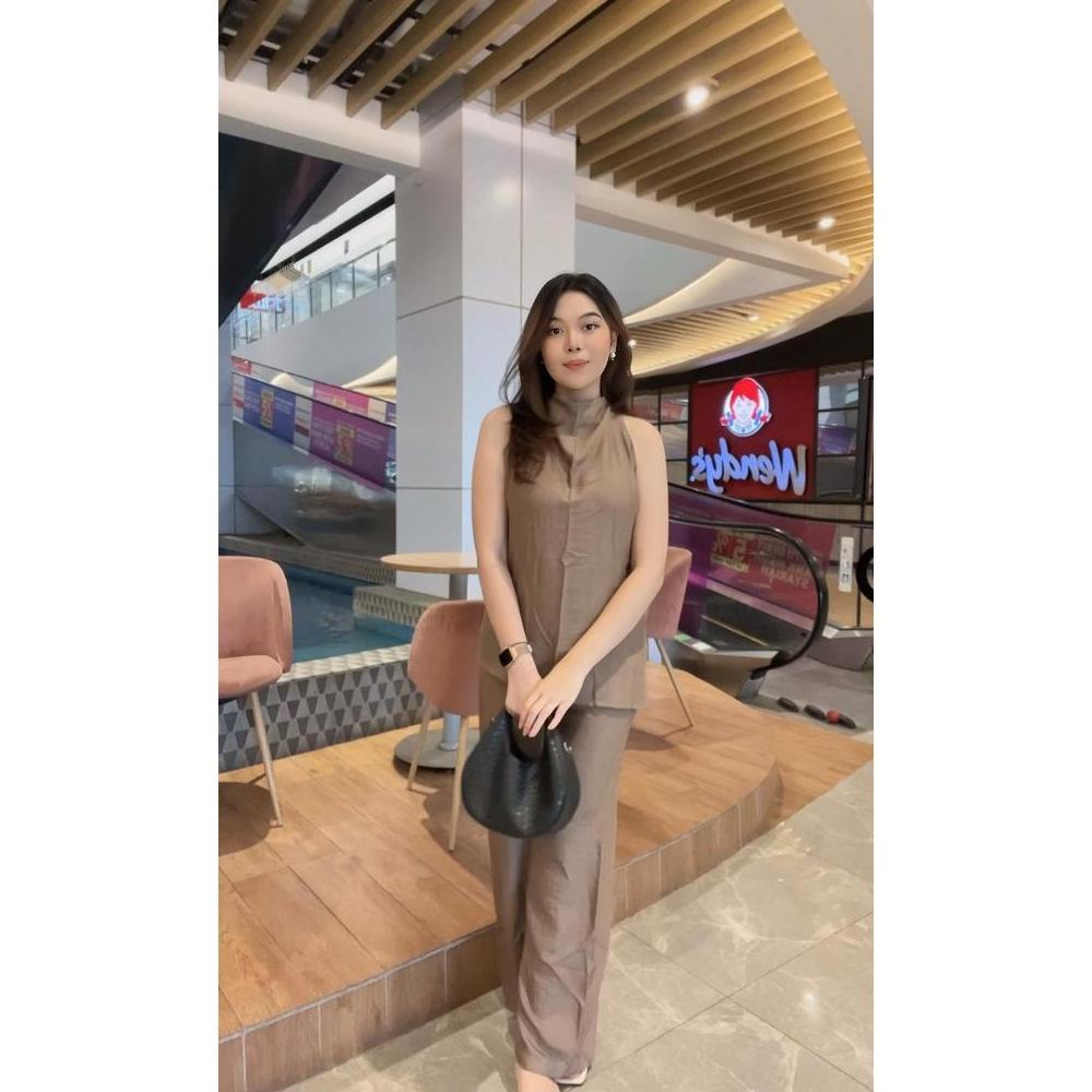 Murah  New Gny One Set - Setelan Korean Atasan Dan Bawahan Wanita - Top Baju Wanita Dengan Tali & Le